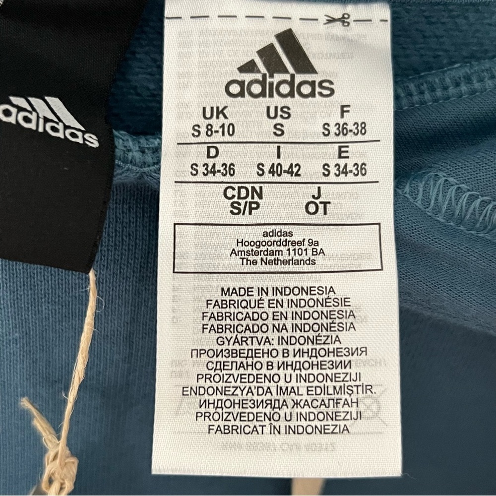 Adidas Hoodie Blue Oversized Straight Hem Knit Small NWT's - Picture 4 of 7